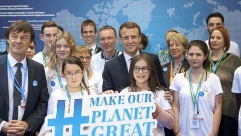 El presidente francés presenta su iniciativa en la víspera de la cumbre del clima de París del pasado 12 de diciembre./MAKEOURPLANETGREATAGAIN El presidente francés presenta su iniciativa en la víspera de la cumbre del clima de París del pasado 12 de diciembre./MAKEOURPLANETGREATAGAIN