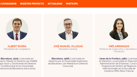 Página web de Ciudadanos Página web de Ciudadanos