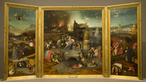 El tríptico abierto de ‘Las tentaciones de San Antonio’ (El Bosco, c. 1501). Museu Nacional de Arte Antiga, Lisboa El tríptico abierto de ‘Las tentaciones de San Antonio’ (El Bosco, c. 1501). Museu Nacional de Arte Antiga, Lisboa
