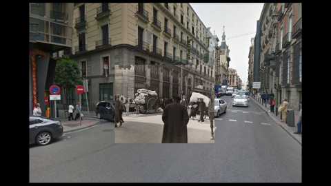 Imágenes de la Guerra Civil con las panorámicas de GoogleStreet View. CARRERA DE SAN JERÓNIMO // Sebastian Maharg