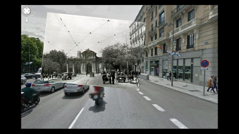 Imágenes de la Guerra Civil con las panorámicas de GoogleStreet View. CALLE ALCALÁ // Sebastian Maharg