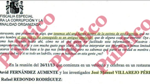 Transcripción judicial de parte de la conversación de Villarejo y su socio Rafael Redondo con Susana García-Cereceda y Francisco Peñalver celebrada el 24/07/2013. Transcripción judicial de parte de la conversación de Villarejo y su socio Rafael Redondo con Susana García-Cereceda y Francisco Peñalver celebrada el 24/07/2013.