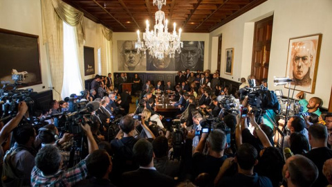 Albert Rivera participa en una sesión especial de la Comisión de Política Interior del la Asamblea Nacional venezolana (AN, Parlamento).- EFE/MIGUEL GUTIÉRREZ