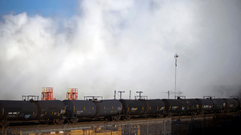 Las cisternas de un tren petrolero, cerca del puerto Metro Vancouver (Columbia Británica, Canadá. REUTERS / Ben Nelms