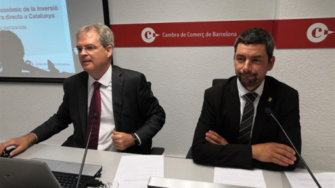 Joan Ramon Rovira i Joan Canadell en la presentació de l'estudi de la Cambra de Comerç. EUROPA PRESS Joan Ramon Rovira i Joan Canadell en la presentació de l'estudi de la Cambra de Comerç. EUROPA PRESS