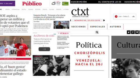 'Público' y 'CTXT' sellan una alianza editorial, por la que las informaciones del semanario se difundirán en este diario. 'Público' y 'CTXT' sellan una alianza editorial, por la que las informaciones del semanario se difundirán en este diario.