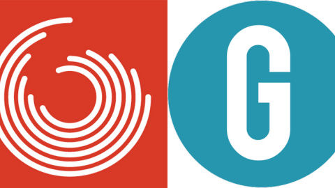 Los logotipos de Guanyem Barcelona (D) y de Ganemos Madrid Los logotipos de Guanyem Barcelona (D) y de Ganemos Madrid