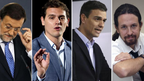 combo Mariano Rajoy, Albert Rivera, Pedro Sánchez y Pablo Iglesias combo Mariano Rajoy, Albert Rivera, Pedro Sánchez y Pablo Iglesias