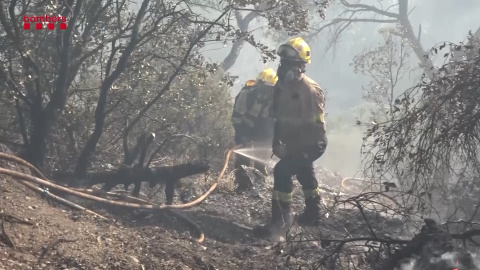 Bomberos siguen trabajando en el incencio de Capellades