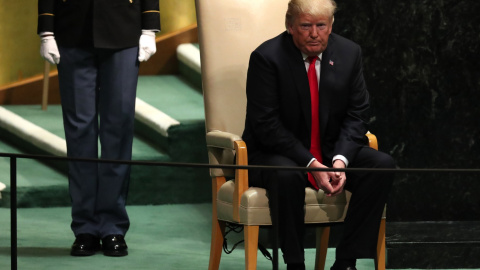 El presidente Donald Trump espera para realizar el discurso en la Asamblea General de la ONU en Nueva York - REUTERS/Carlo Allegri El presidente Donald Trump espera para realizar el discurso en la Asamblea General de la ONU en Nueva York - REUTERS/Carlo Allegri