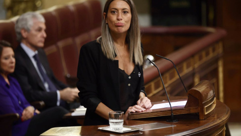 La portavoz de Junts en el Congreso, Míriam Nogueras, interviene durante una sesión plenaria en el Congreso de los Diputados, a 21 de junio de 2022, en Madrid. La portavoz de Junts en el Congreso, Míriam Nogueras, interviene durante una sesión plenaria en el Congreso de los Diputados, a 21 de junio de 2022, en Madrid.