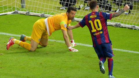 Messi celebra un gol de Barça en la final.- THOMAS EISENHUTH (EFE)