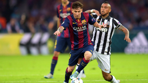 Messi controla el balón durante la final celebrada en el Estadio Olímpico de Berlín.- FEDERICO GAMBARINI (EFE)
