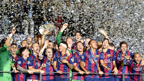 Los triunfadores de la noche se muestran eufóricos.- MARCUS BRANDT (EFE)