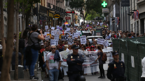 Columna en defensa de las refugiados durante las Marchas de la Dignidad en Madrid.- JAIRO VARGAS