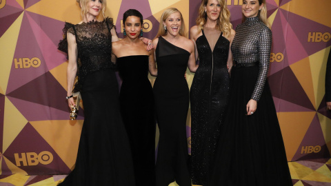 Las actrices (izquierda a derecha) Nicole Kidman, Zoe Kravitz, Reese Witherspoon, Laura Dern and Shailene Woodley en los Globos de Oro. REUTERS/Mario Anzuoni Las actrices (izquierda a derecha) Nicole Kidman, Zoe Kravitz, Reese Witherspoon, Laura Dern and Shailene Woodley en los Globos de Oro. REUTERS/Mario Anzuoni