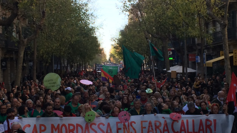 Cabecera de la manifestación en Barcelona contra la 'ley mordaza'. /MARIÀ DE DELÁS