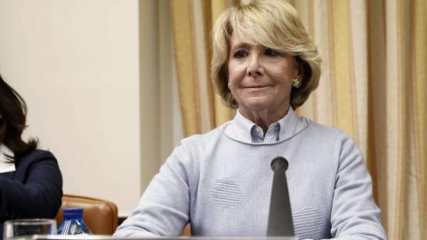 10/04/2018.- La expresidenta de la Comunidad de Madrid Esperanza Aguirre, durante su comparecencia en el Congreso de los Diputados. EFE/Mariscal 10/04/2018.- La expresidenta de la Comunidad de Madrid Esperanza Aguirre, durante su comparecencia en el Congreso de los Diputados. EFE/Mariscal