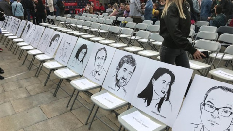 El acto institucional del 1-O reserva la primera fila para presos y líderes en el extranjero. - EUROPA PRESS El acto institucional del 1-O reserva la primera fila para presos y líderes en el extranjero. - EUROPA PRESS