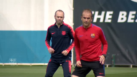 El Barça se ha entrenado después de golear anoche al Villarreal El Barça se ha entrenado después de golear anoche al Villarreal