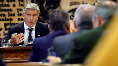 02/10/2018.- El ministro del Interior, Fernando Grande-Marlaska, durante su comparecencia en el Senado para explicar las líneas generales de la política de su departamento. EFE/Juan Carlos Hidalgo 02/10/2018.- El ministro del Interior, Fernando Grande-Marlaska, durante su comparecencia en el Senado para explicar las líneas generales de la política de su departamento. EFE/Juan Carlos Hidalgo