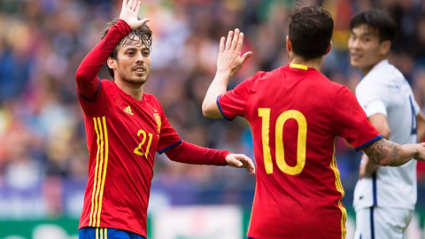 Silva celebra su gol a Corea del Sur. EFE/Andreas Schaad Silva celebra su gol a Corea del Sur. EFE/Andreas Schaad