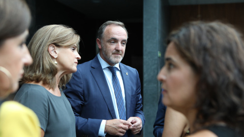 El presidente del UPN y portavoz de Navarra Suma, Javier Esparza, antes del inicio de la primera sesión del debate de investidura. DAVID DOMENECH / EUROPA PRESS El presidente del UPN y portavoz de Navarra Suma, Javier Esparza, antes del inicio de la primera sesión del debate de investidura. DAVID DOMENECH / EUROPA PRESS