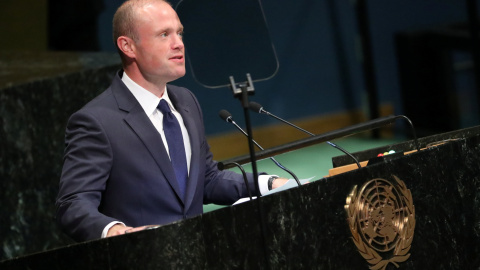 El primer ministro maltés, Joseph Muscat, durante la Cumbre de la Paz Nelson Mandela en Nueva York. / REUTERS - CARLO ALLEGRI El primer ministro maltés, Joseph Muscat, durante la Cumbre de la Paz Nelson Mandela en Nueva York. / REUTERS - CARLO ALLEGRI