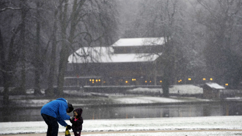 Un hombre y un niño en la Bois de la Cambre, en Bruselas (Bélgica) REUTERS / Eric Vidal