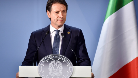 El primer ministro italiano, Giuseppe Conte, en una comparecencia tras la cumbre de la UE de junio de 2018, en Bruselas. REUTERS/Eric Vidal El primer ministro italiano, Giuseppe Conte, en una comparecencia tras la cumbre de la UE de junio de 2018, en Bruselas. REUTERS/Eric Vidal