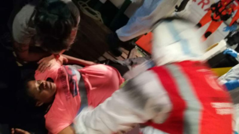 Una de las dos mujeres embarzadas evacuadas del 'Open Arms'. (TWITTER DE OSCar CAMPS) Una de las dos mujeres embarzadas evacuadas del 'Open Arms'. (TWITTER DE OSCar CAMPS)
