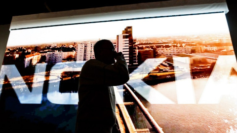 Una pantalla de Nokia al inicio de la Asamblea Geneal anual de la compañía en Helsinki, en mayo de 2015. - AFP Una pantalla de Nokia al inicio de la Asamblea Geneal anual de la compañía en Helsinki, en mayo de 2015. - AFP