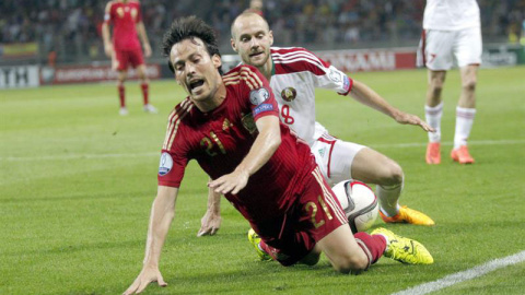 David Silva, autor del solitario gol de España ante Bielorrusia. / EFE David Silva, autor del solitario gol de España ante Bielorrusia. / EFE