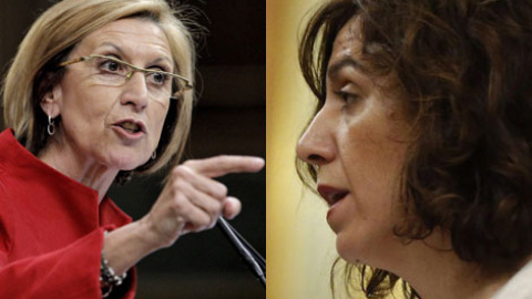 La todavía portavoz de UPyD, Rosa Díez, y la candidata de los críticos a sustituirla, Irene Lozano. La todavía portavoz de UPyD, Rosa Díez, y la candidata de los críticos a sustituirla, Irene Lozano.