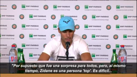 Rafa Nadal: "Espero que Zidane vuelva" Rafa Nadal: "Espero que Zidane vuelva"