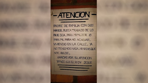 Cartel con el que Jesús pretendía a dar a conocer su situación