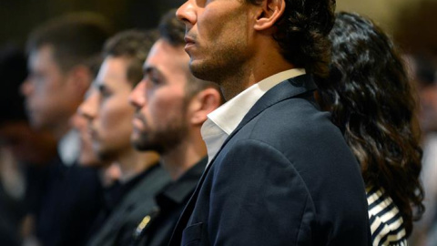Nadal, en el funeral del piloto Luis Salom. EFE/CATI CLADERA Nadal, en el funeral del piloto Luis Salom. EFE/CATI CLADERA