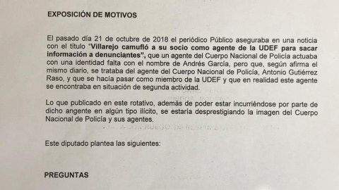 Pregunta presentada al Gobierno por los diputados de Podemos, Juan Antonio Delgado y Rafa Mayoral. Pregunta presentada al Gobierno por los diputados de Podemos, Juan Antonio Delgado y Rafa Mayoral.
