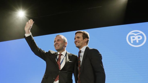 El presidente del Partido Popular, Pablo Casado, y el presidente del GPPE en el Parlamento Europeo, Manfred Weber, durante la inauguración hoy en Sevilla de la 23 Unión Interparlamentaria Popular en Sevilla.EFE/José Manuel Vidal El presidente del Partido Popular, Pablo Casado, y el presidente del GPPE en el Parlamento Europeo, Manfred Weber, durante la inauguración hoy en Sevilla de la 23 Unión Interparlamentaria Popular en Sevilla.EFE/José Manuel Vidal
