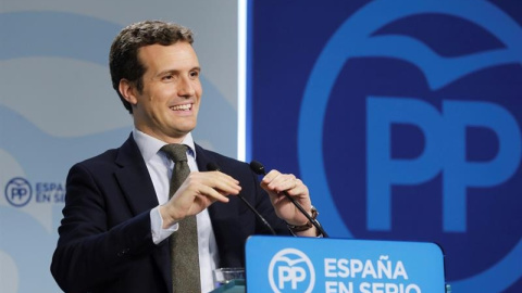 Pablo Casado, vicesecretario de comunicación del Partido Popular, en rueda de prensa. EFE/Ballesteros Pablo Casado, vicesecretario de comunicación del Partido Popular, en rueda de prensa. EFE/Ballesteros