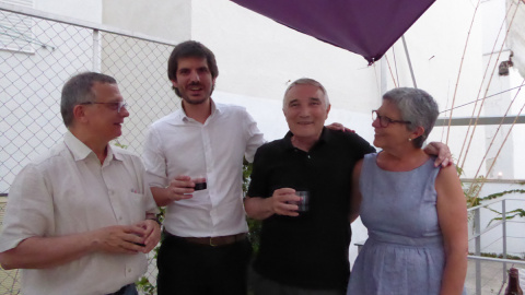 Marià de Delàs, Cuca y Orencio Osuna, con Urtasun.