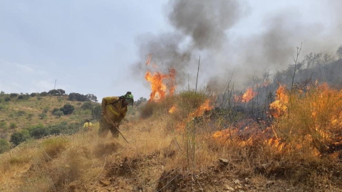 Imagen del incendio forestal en el paraje Arroyo Jaboneros de Málaga capital. Europa Press Imagen del incendio forestal en el paraje Arroyo Jaboneros de Málaga capital. Europa Press