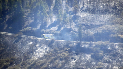 11. 08.19 Imágenes de los servicios de emergencias y los bomberos de Gran Canaria luchando por apagar el incendio declarado en Artenara, Gran Canaria EUROPA PRESS
