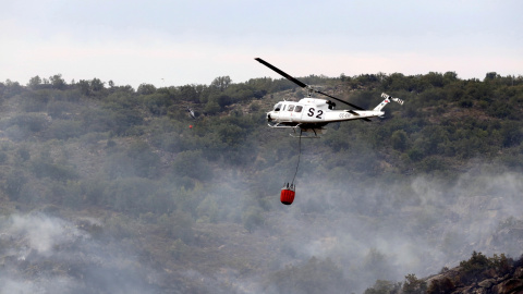 12082019.- Vista desde la Cruz de Tejeda en la mañana de este lunes en la zona arrasada por el incendio que afecta a los municipios de Tejeda, Artenara y Gáldar en Gran Canaria. EFE Elvira Urquijo A.