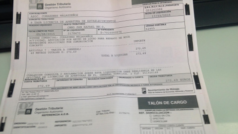 El documento en el que el Ayuntamiento de Málaga, única gran capital en manos del Partido Popular tras las pasadas elecciones municipales, exige el pago de unos impuestos a pesar de estar exenta de ellos hasta en un 90% / PUBLICO El documento en el que el Ayuntamiento de Málaga, única gran capital en manos del Partido Popular tras las pasadas elecciones municipales, exige el pago de unos impuestos a pesar de estar exenta de ellos hasta en un 90% / PUBLICO
