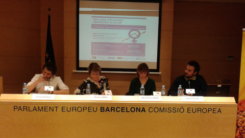 Presentació de l'estudi 'La fiscalitat a Espanya des d'una perspectiva de gènere', aquest dijous a l'Aula Europa de Barcelona. / Marc Font. Presentació de l'estudi 'La fiscalitat a Espanya des d'una perspectiva de gènere', aquest dijous a l'Aula Europa de Barcelona. / Marc Font.