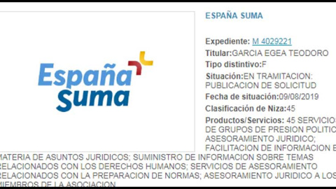 Pantalla del registro de 'España Suma' Pantalla del registro de 'España Suma'