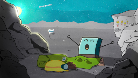 Dibujo del despertar de Philae de una serie destinada a popularizar la misión Rosetta.- ESA