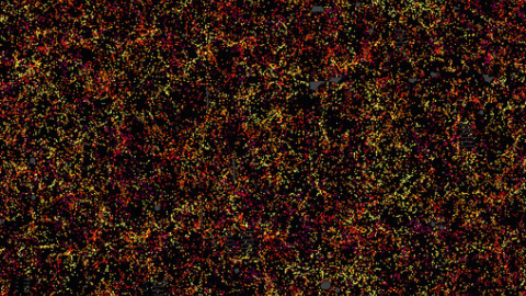 Imagen de una vigésima parte del cielo, una porción de 6.000 millones de años luz de ancho, 4.500 millones de alto y 500 de profundidad. Se trata de una porción del cartografiado del universo del Sloan Digital Sky Survey y el programa Baryo Imagen de una vigésima parte del cielo, una porción de 6.000 millones de años luz de ancho, 4.500 millones de alto y 500 de profundidad. Se trata de una porción del cartografiado del universo del Sloan Digital Sky Survey y el programa Baryo