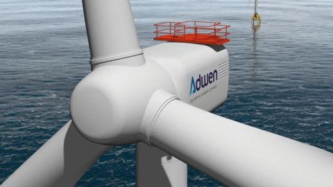 Una de los aerogeneradores de la eólica marina Adwen. Una de los aerogeneradores de la eólica marina Adwen.